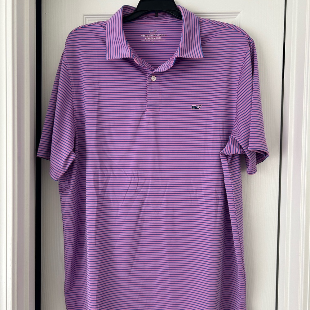 Vineyard Vines Purple Striped Men's Polo Shirt